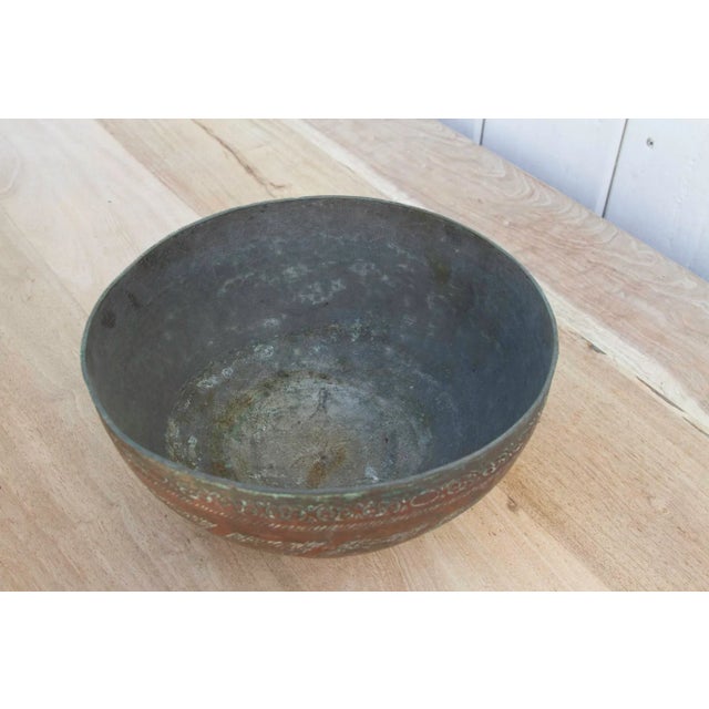 Copper 19th Century Indian Copper Bowl For Sale - Image 8 of 10