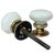Early 1900s Antique Milk Glass Door Knobs With Brass Rosettes. A Pair For Sale - Image 6 of 9