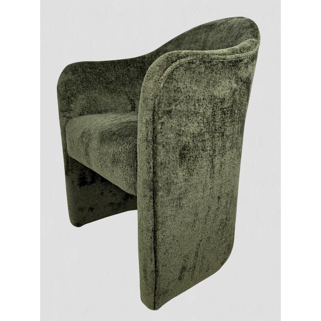 Olive Anaya Contemporary Upholstered Chair Olive Green Chenille For Sale - Image 8 of 9