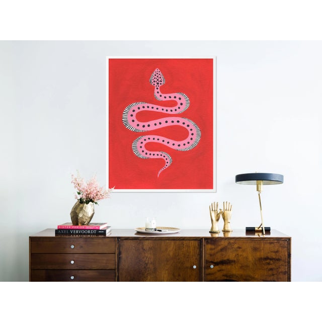 Contemporary Pink Lady by Willa Heart in White Frame, Medium Art Print For Sale - Image 3 of 4