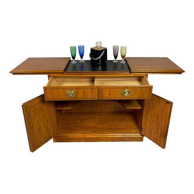 Campaign Dry Bar Buffet Server Expanding Slide-Top from Drexel Heritage, USA, 1970s For Sale