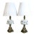 1960s Spanish Manises Ceramic Floral Table Lamps - Pair For Sale