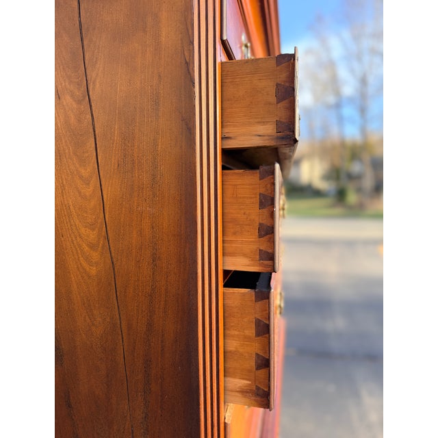 Auburn Early 19th Century American Federal Cherry Chest on Chest For Sale - Image 8 of 8