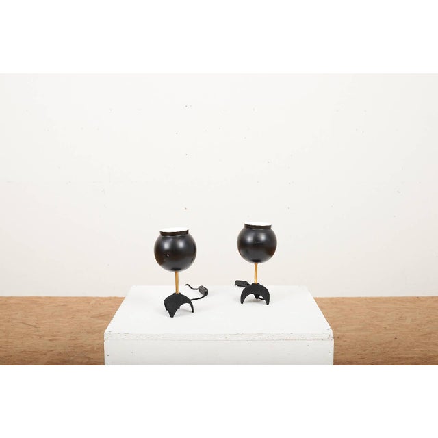 Table Lamps with Black Cast Aluminum Base, Set of 2 For Sale - Image 4 of 13