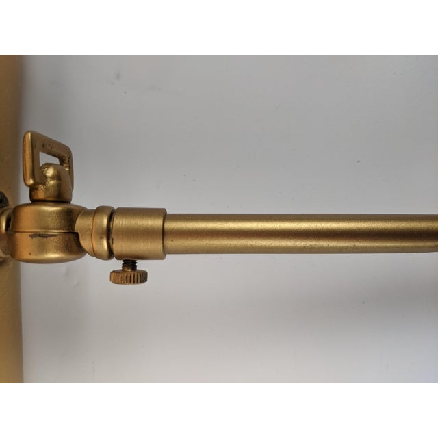 Vintage 14" Adjustable Brass Gallery Picture Light – Articulated Single Arm & Built-in Switch For Sale - Image 10 of 11