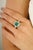 Art Nouveau Certified Zambian Emerald Statement Ring in 14k Gold Size 7 For Sale - Image 3 of 12