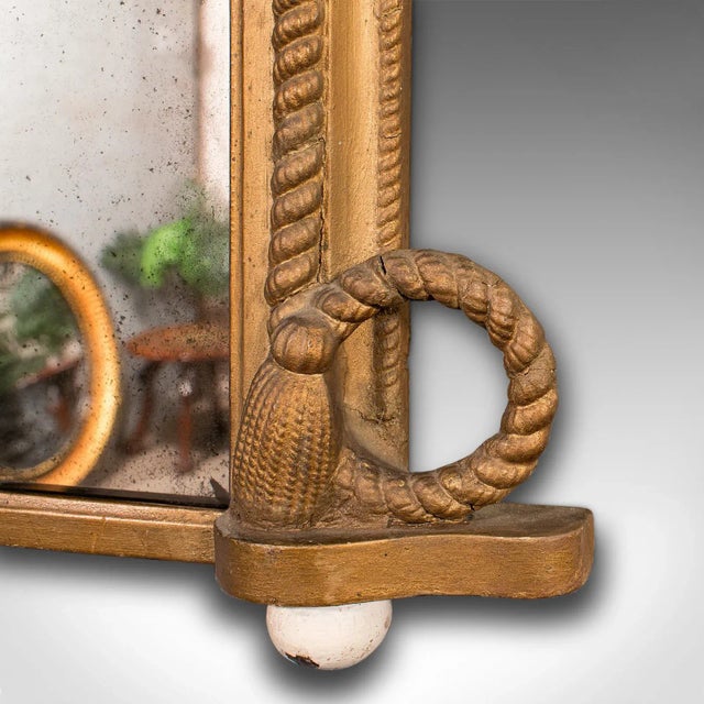 Gold Large Antique Overmantle Mirror, English, Giltwood, Nautical Taste, Victorian For Sale - Image 8 of 8