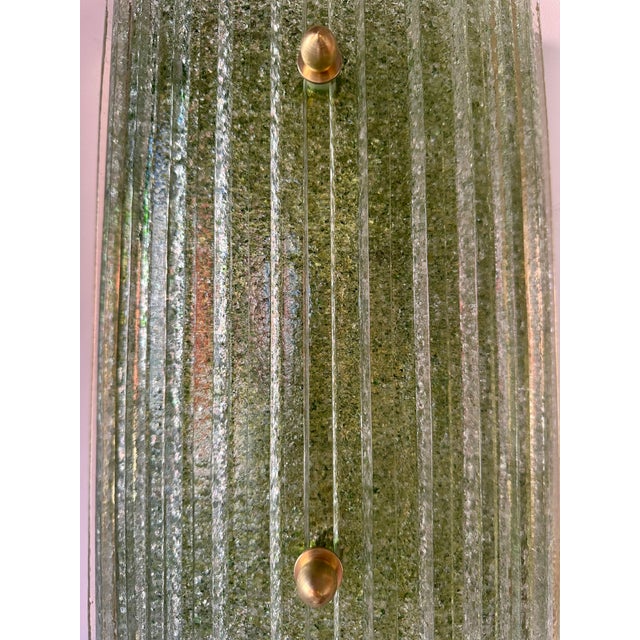 Contemporary Pair of Green Granita Murano Glass and Brass Sconces, Italy For Sale - Image 11 of 12
