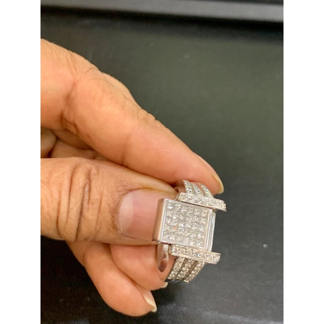 1.5 Carat Princess Cut Diamond & 1 Ct Blue Sapphire Flip Ring 14 K Gold, Unisex For Sale In New York - Image 6 of 18