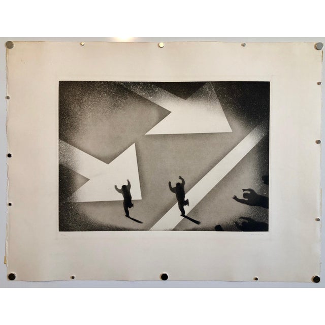 Juan Genoves, 1970 Silencio, Direccion Unica, One Way Spanish Political Etching Pop Art Print, 1970 For Sale In Miami - Image 6 of 6