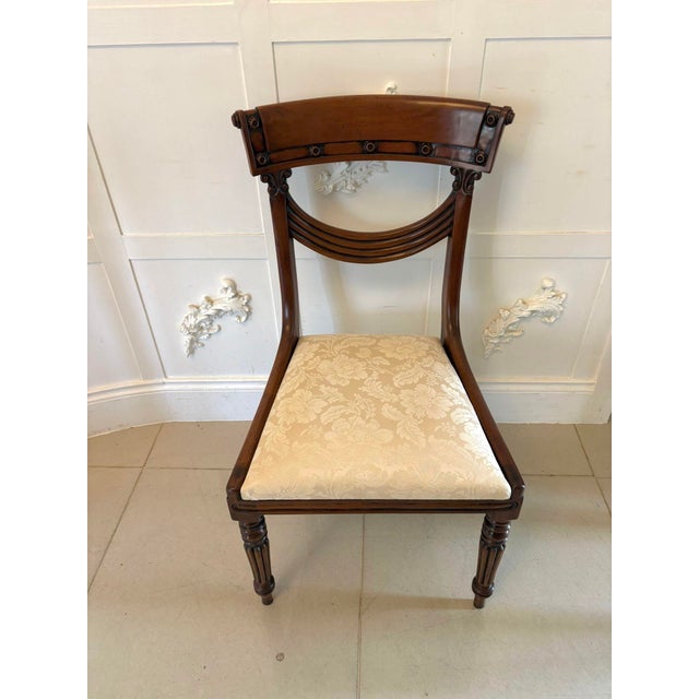 Antique English Regency Style Mahogany Dining Chairs, 1920, Set of 10 For Sale - Image 10 of 14
