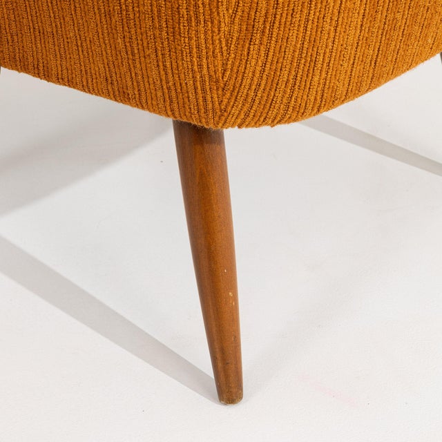 19th Century France Mid-century Modern Burnt Orange Wood Armchair For Sale - Image 10 of 10