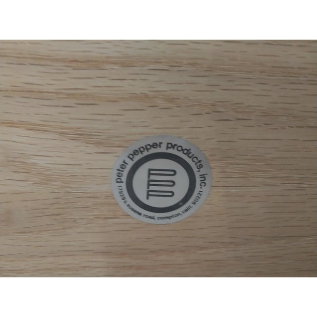 1980s Mid Century Peter Pepper Products Oak Danish Modern Double Letter Desk Tray For Sale In Chicago - Image 6 of 6