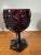 Vintage Ruby Red Pressed Glass Goblets Diamond Pattern Pedestal Stemwar - Set of 3 For Sale - Image 13 of 18