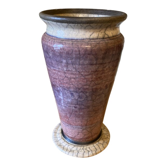 1980s Handmade Ceramic Pottery Vase For Sale