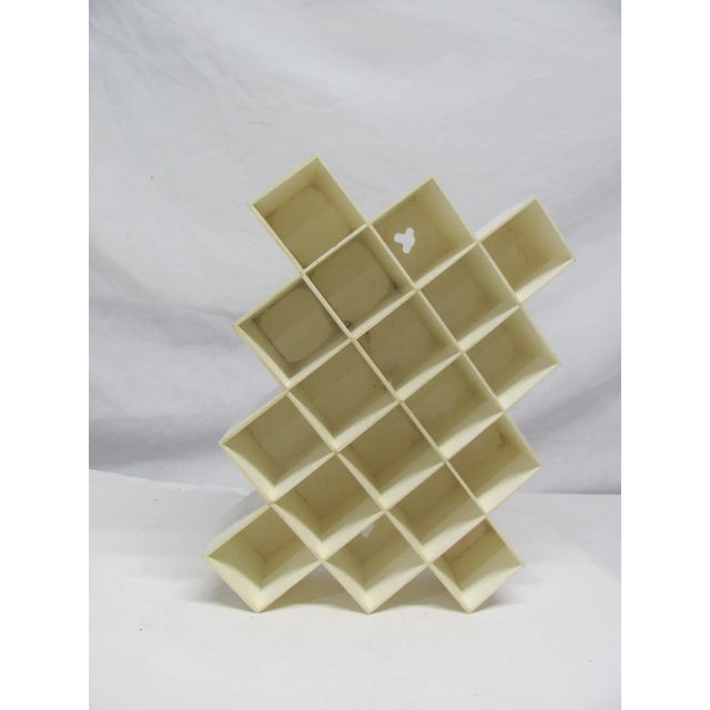 Plastic Mid Century Copco Wall Mounted White Plastic and Glass Spice Rack and 16 Jars Set For Sale - Image 7 of 9