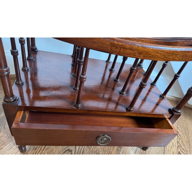 Traditional Vintage Columbia Manufacturing Co. Canterbury Book and Magazine Rack For Sale - Image 3 of 5