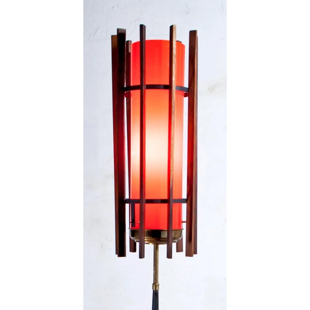 Mid-Century Murano Glass and Teak Floor Lamp from Vistosi, 1950s For Sale - Image 4 of 13