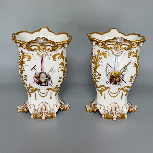 Porcelain Rococo Spill Vases from Jacob Petit, 1840, Set of 2 For Sale - Image 10 of 18