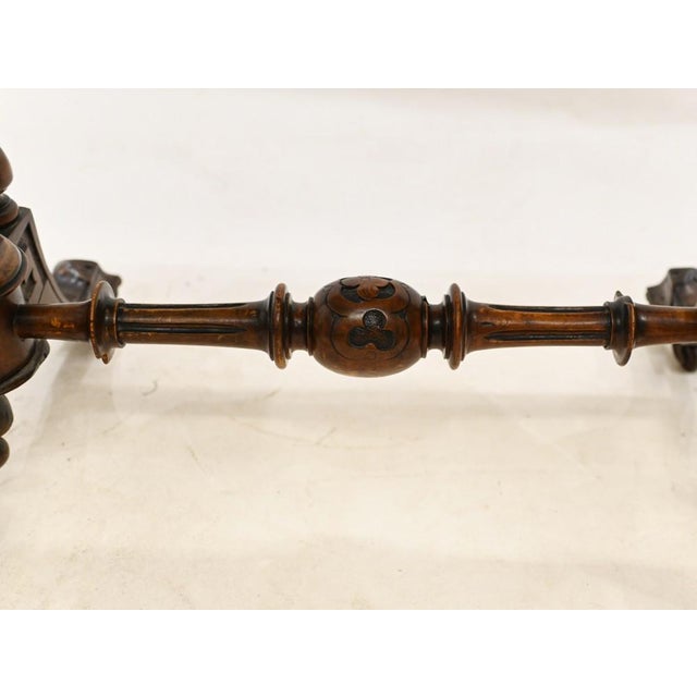 Wood Victorian Games Table in Burr Walnut, 1880s For Sale - Image 7 of 11