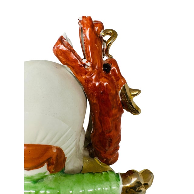 Palatial 21.5" Famille Rose Shouxing "Three Stars" Figurine – Hand-Painted Throne Masterwork With 360° Gold Gilt Artistry For Sale - Image 14 of 18