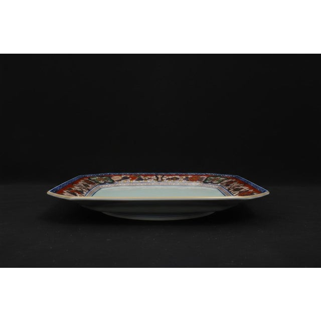Japanese Imari Arita Yaki Kisen Kiln Gokunishiki Porcelain Square Serving Plate For Sale - Image 4 of 7