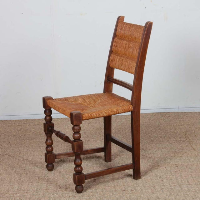 Vintage Wood Straw-Seated Chairs, 1940, Set of 8 For Sale - Image 13 of 15