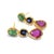 Bochic "Capri" Vintage Emerald, Ruby & Sapphire Earrings Set 18K Gold & Silver For Sale - Image 18 of 18