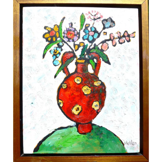 2020s Martha Holden, "Red Vase" Oil Painting For Sale - Image 5 of 6
