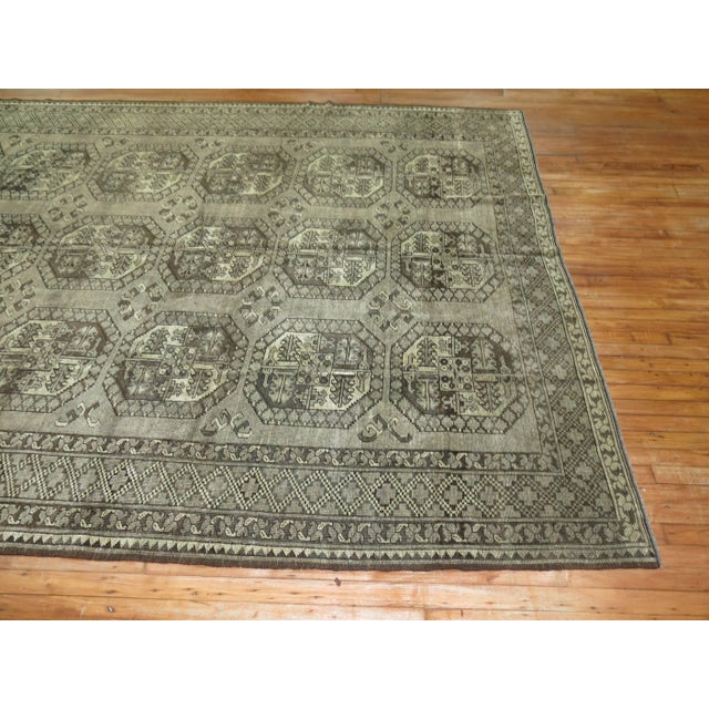 Zabihi Collection Vintage Ersari Tribal Room Size Rug in Gray and Brown For Sale - Image 16 of 18