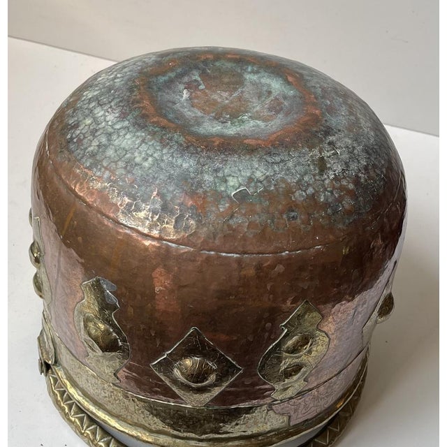 Metal Large Vintage Moroccan Moorish Copper and Brass Planter, 1960s For Sale - Image 7 of 9