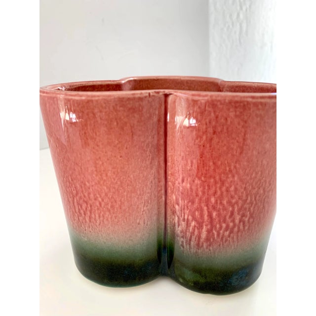Pink and Green Planter Pot 1950s Hull Pottery Cachepot Ombre For Sale - Image 9 of 12