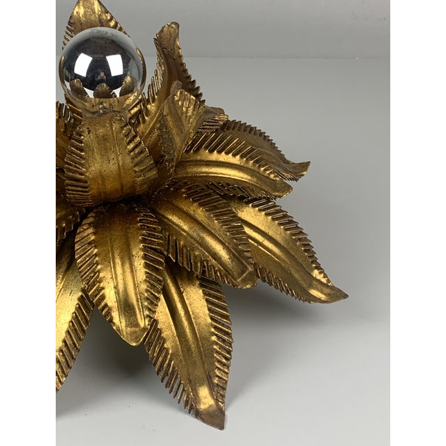 1960s Hollywood Regency Florentine Brass Ceiling Mounts by Hans Kogl, 1960s, Set of 2 For Sale - Image 5 of 18