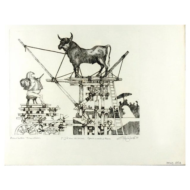 Leo Guida, The Years of Pain, Original Etching, 1975 For Sale