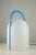 "Tender" Romolo Lanciani Tronconi Italy, 1980 White Frosted Glass Shade Clear Blue Metal and White Metal Base Perfect...