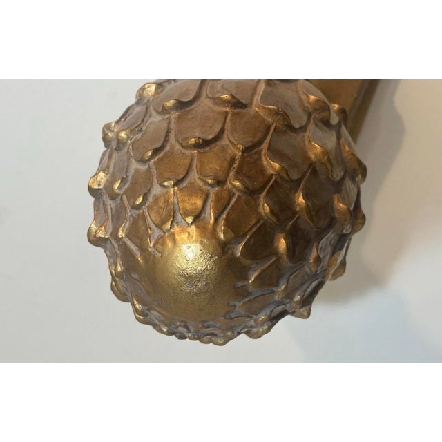 Sculpture Materials Late 20th Century Large Hollywood Regency Gold Artichoke Finial Sculpture – Pieri Creations Philadelphia Palm Beach Regency Glam Decor For Sale - Image 7 of 11