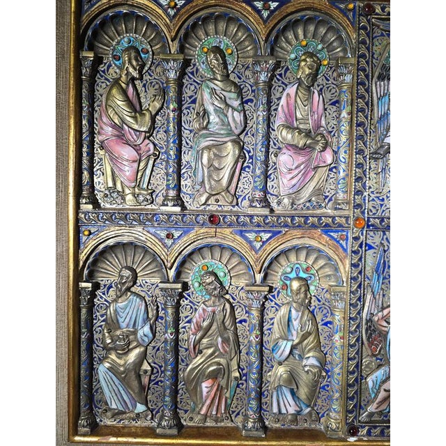 Limoges Style Altar Panel, 1950s For Sale - Image 16 of 18