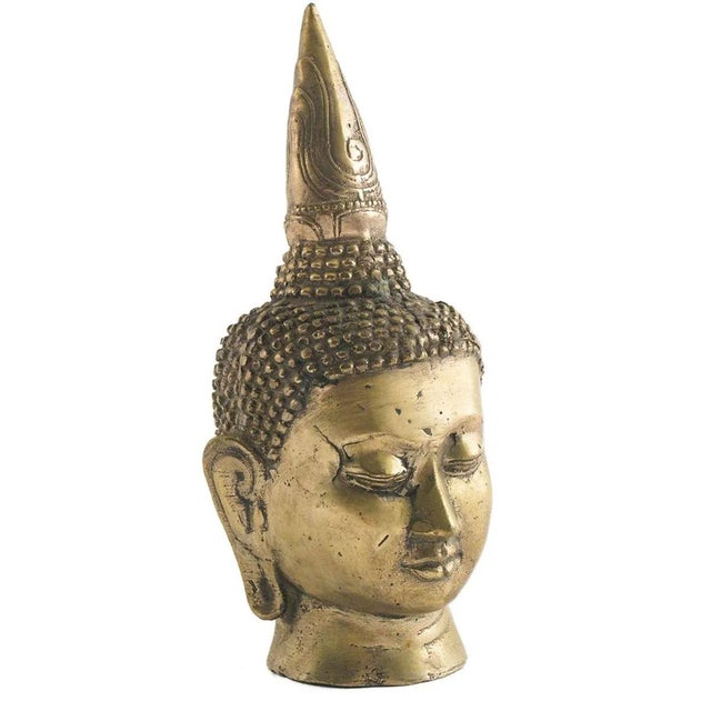 Metal Gilded Brass Buddha, 1940s For Sale - Image 7 of 7