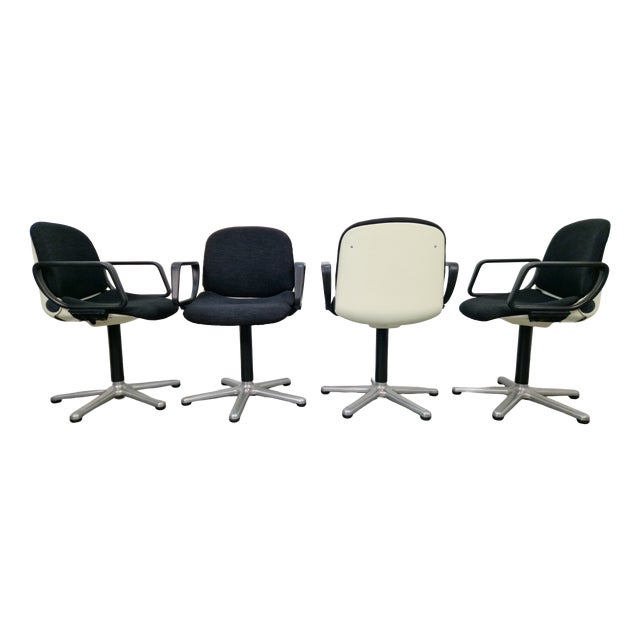 Vintage Space Age Office 232 Chairs by Wilhelm Ritz for Wilkhahn, 1970s, Set of 4 For Sale