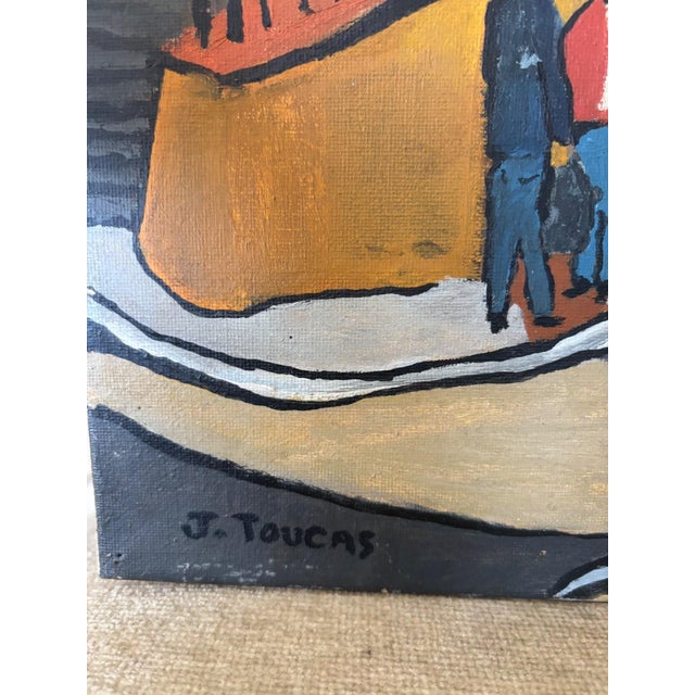 Modern J. Toucas, Marseille, 1964, Oil Painting on Canvas For Sale - Image 3 of 7
