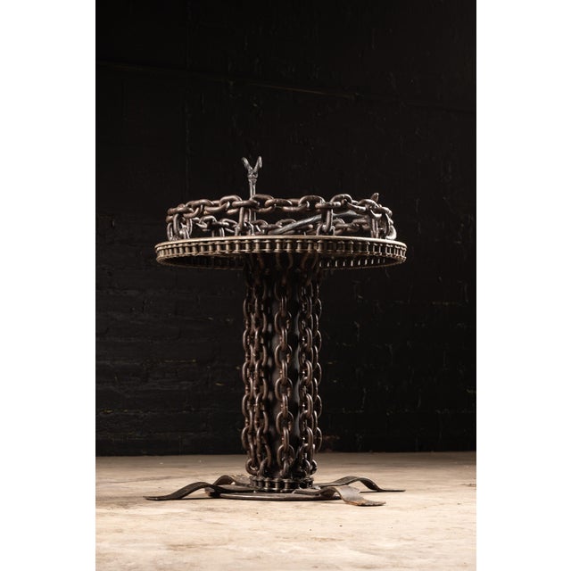 1970s Hand Forged Brutalist Devil Cigar Table | Chairish