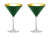 Modern Nicolette Mayer Oro 24k Crystal Martini Glass, Emerald Green, Set of 2 Glasses in Gift Tube For Sale - Image 3 of 3
