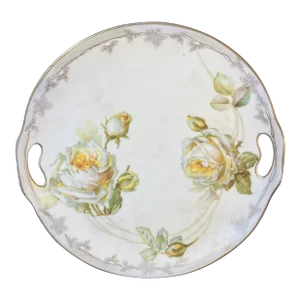 Antique Erdmann Schlegelmilch Suhl-Double Handled Cake Plate (Prussia)