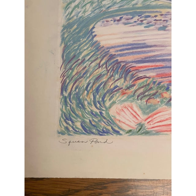 Traditional Squam Pond, Nantucket – 1984 Signed Pastel Landscape by Robin Jones For Sale - Image 3 of 10