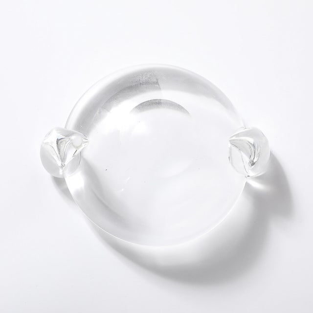 Mid-Century Modernist Crystal Dish Signed Steuben For Sale - Image 10 of 18