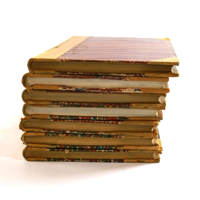 Traditional Antique Leather Marbled Book Paper Legal Record Books York County Pa - Set of 7 For Sale - Image 3 of 12