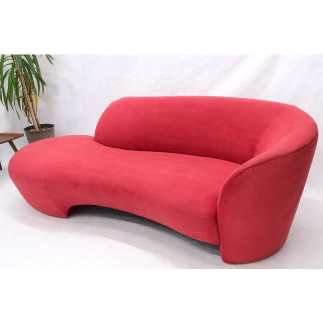 Animal Skin Red Suede Weiman Preview Chaise Lounge Cloud Sofa For Sale - Image 7 of 14