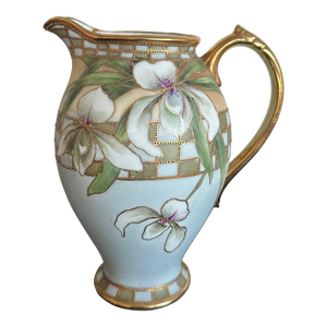 1910s Nippon Morimura Pitcher, Hand Painted Antique