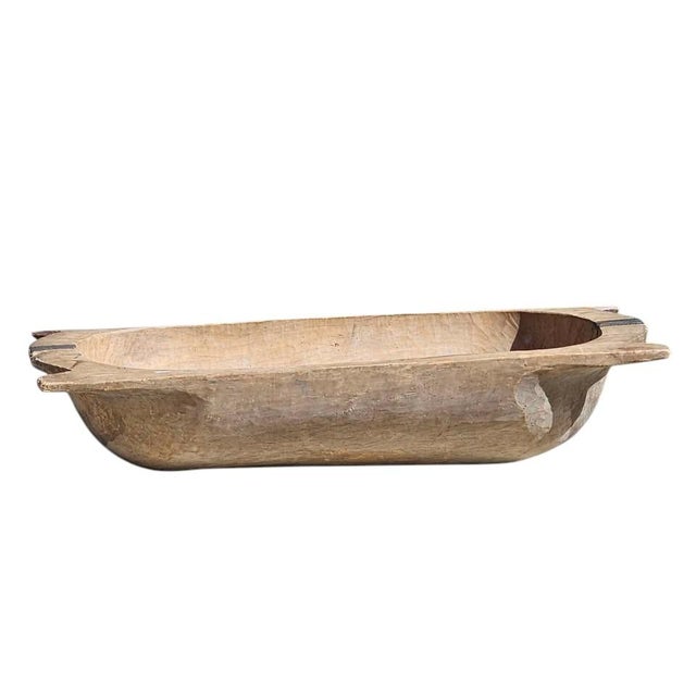 Late 19th Century 52-Inch Antique European / Hungarian Wooden Dough Bowl | Primitive Trencher Trough For Sale - Image 5 of 5