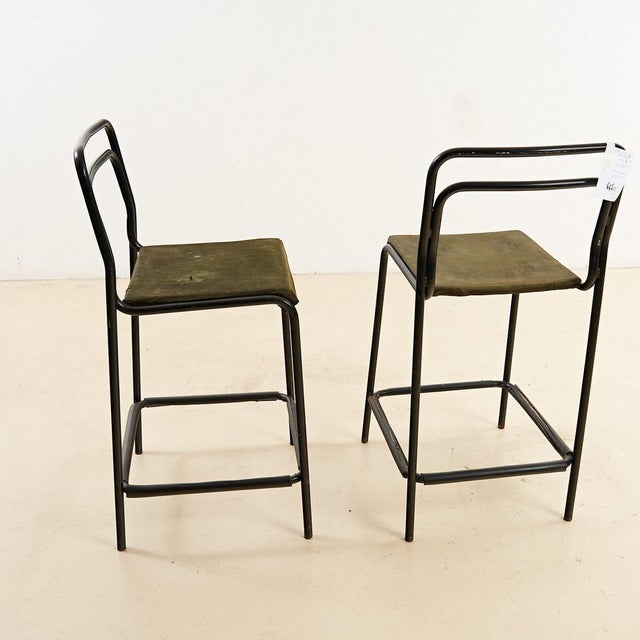 Vintage Metal Stools, Set of 2 For Sale - Image 4 of 7